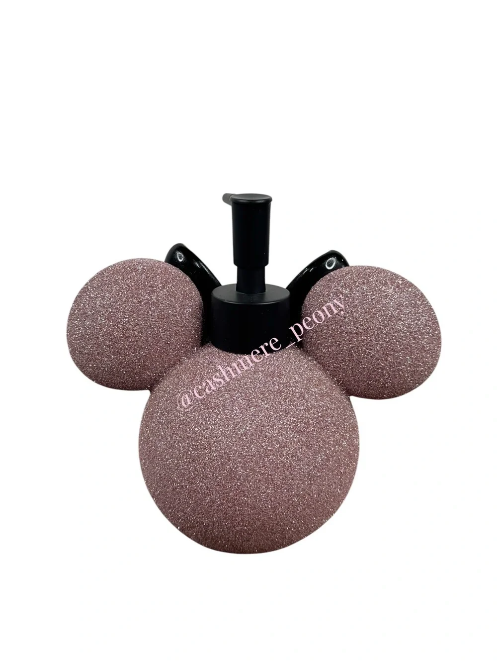 Disney Minnie Mouse Glitter Pink and Black Bow Soap or Lotion Pump Dispenser